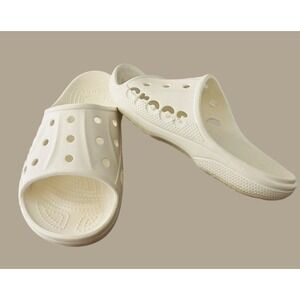 Crocs Slides Sandals Comfort Slip On‎ Casual White Women's Size 9
